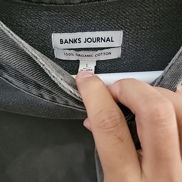 Banks Journal Organic Cotton Button Henly Men L Preppy Hipster Casual - Picture 5 of 5